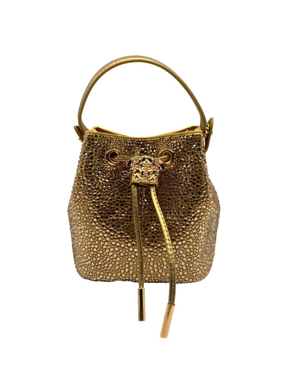 Versace La Medusa Gold Embellished Bucket Bag